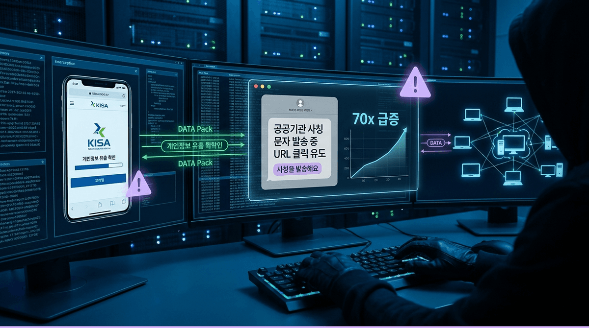 스미싱 4년새 70배 급증, KISA 개인정보 유출 확인법