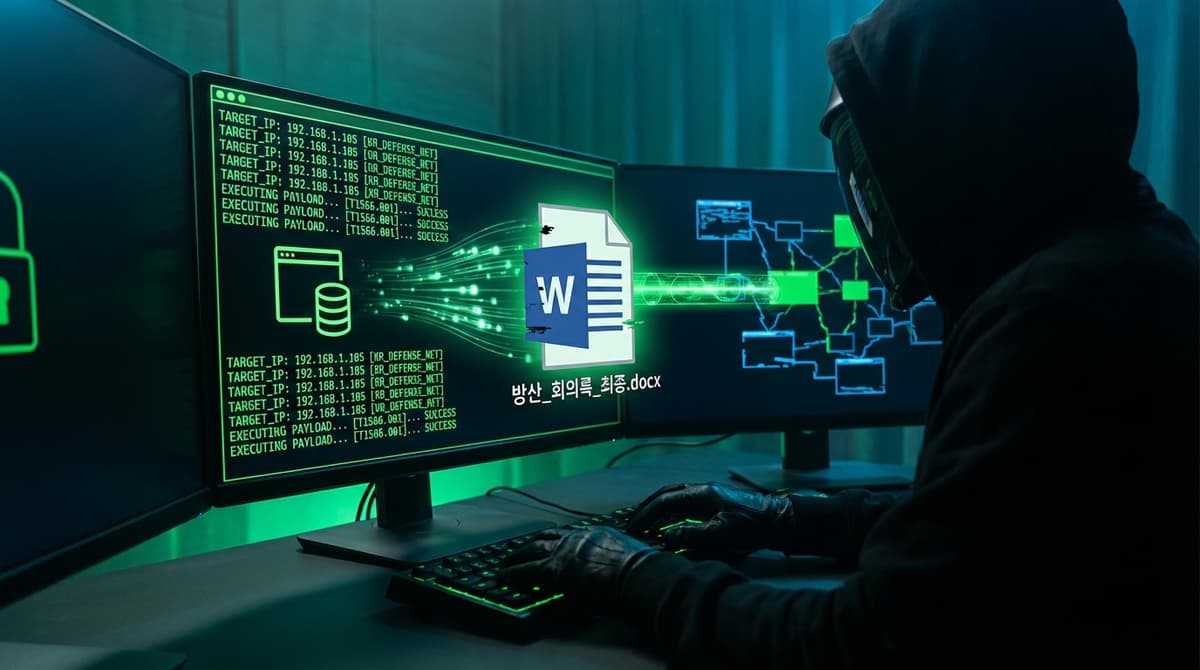 Andariel의 Word 첨부파일: 한국 방산을 노린 Lazarus 하위 그룹의 침투 경로 | T1566.001