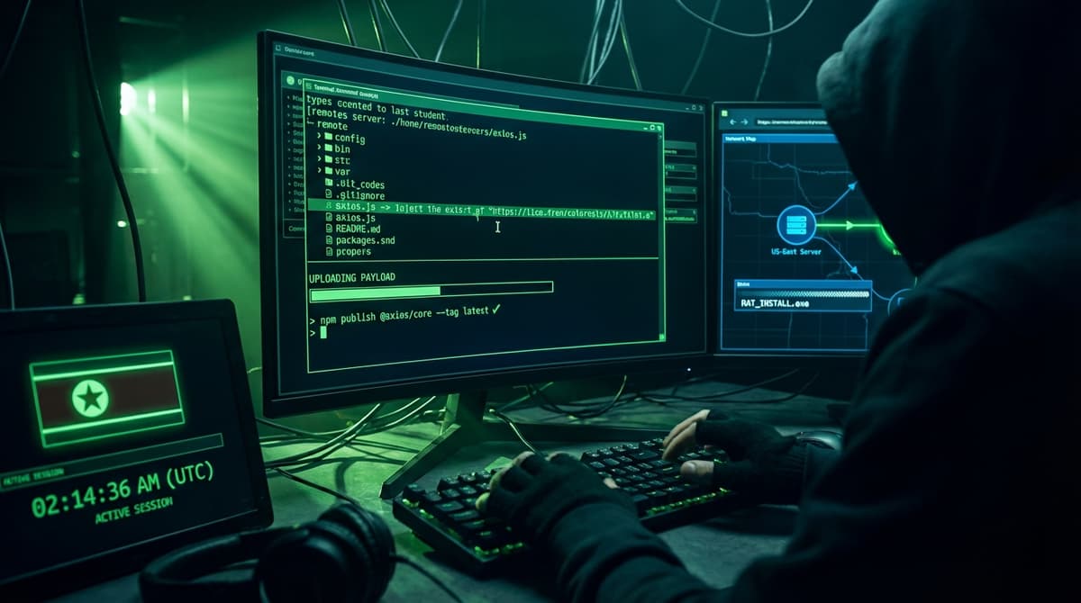 Axios npm 하이재킹: 북한이 주간 1억 다운로드 라이브러리에 RAT를 심은 3시간