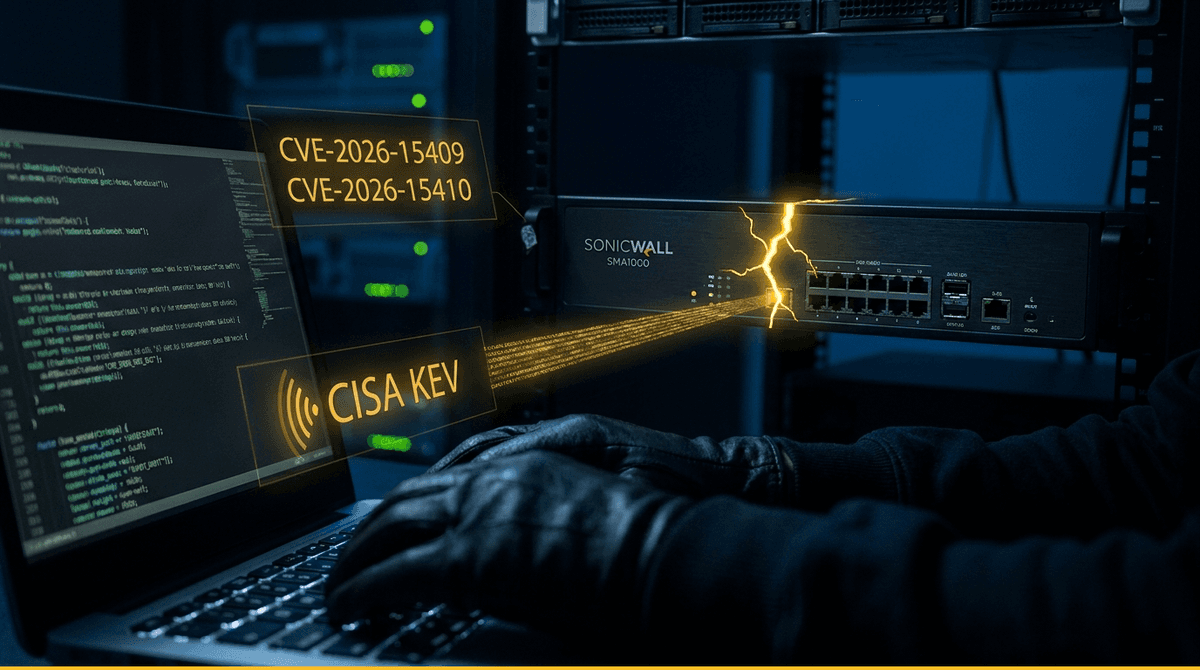 CVE-2026-15409·15410: CISA가 KEV에 올린 SonicWall SMA1000 제로데이 2건